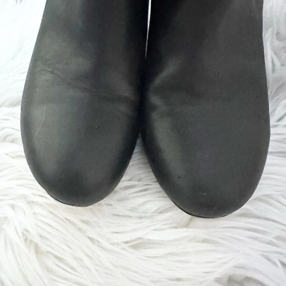 JAMES CHAN | Delia Black Ankle Boots Booties Herringbone Chevron | Size 8.5 - Picture 12 of 13